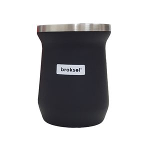 Mate Termico Doble Capa Acero Inoxidable Broksol Negro