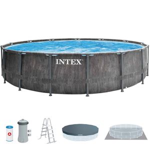 Pileta Estructural Redonda Intex Greywood Premium 16805 Lts 457 x 122 con Bomba y Accesorios