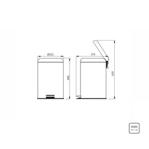 Cesto Tacho 12 L Tramontina Brasil Acero Inoxidable Con Pedal Y Balde Extraible