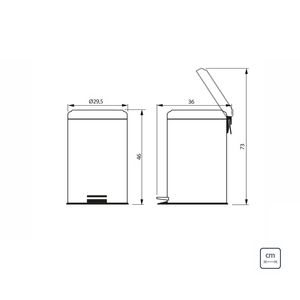 Cesto Tacho 20 L Tramontina Brasil Acero Inoxidable Con Pedal  Y Balde Extraible