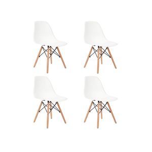 Set de 4 Sillas Eames color blanco