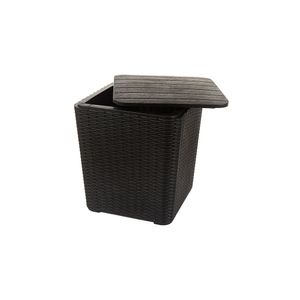 Mesa Auxiliar Rattan Capri Negro