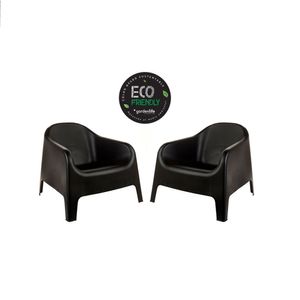 Juego De 2 Sillones Skarpos Negro Ecologico