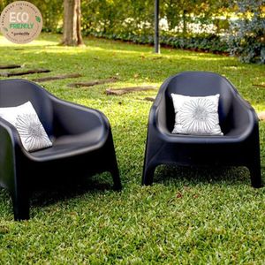 Juego De 2 Sillones Skarpos Negro Ecologico