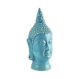 Cabeza De Buda Grande Ceramica Turquesa 43 x 15