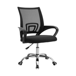 Silla De Oficina Exahome Ergonomica Negra Metalica Premium