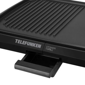 Grill Electrico Parrilla Enlozada TELEFUNKEN Power Grill con Tapa de Vidrio 1600W