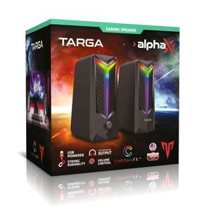 Parlantes PC Gamer Targa Alpha-X Usb Led RGB Stereo 16W RMS