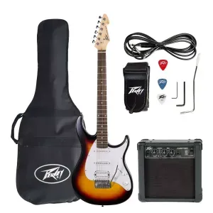 Kit PEAVEY Guitarra Electrica Raptor Plus Sunburst con Amplificador Combinado Audition Parlante 4" 7W RMS