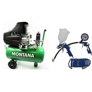 Compresor de aire 24 lts 2hp Montana en kit (MON-024)