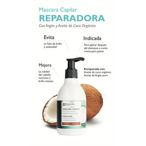 Mascara Capilar Con Aceite Puro De Coco Y Argan - Botanika