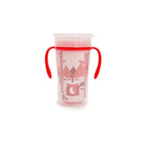 Vaso con asas Magico. Termico rojo. Involcable. Para tomar 360º. 270 Ml