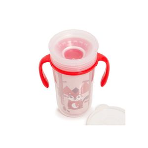 Vaso con asas Magico. Termico rojo. Involcable. Para tomar 360º. 270 Ml