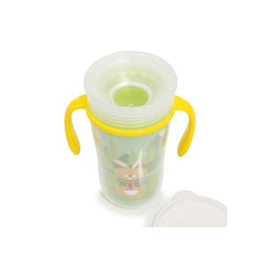 Vaso con asas Magico. Termico verde. Involcable. Para tomar 360º. 270 Ml