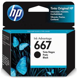 Cartucho de Tinta Hp 667 Negra Original 3Ym79al