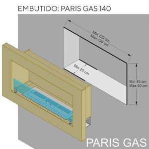 Chimenea Hogar A Gas Natural Calden Paris 140