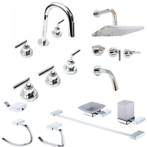 Griferia Baño Completa Set Accesorios Aqualaf Aukan