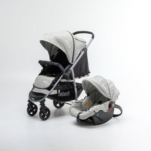 Cochecito Bebesit Travel System con Manillar Rebatible Gris Claro