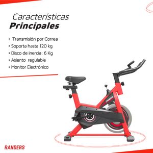 Bicicleta Fija Spinning Randers ARG-845SP 6Kg