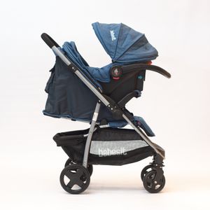 Cochecito Travel System Azul con Manillar Rebatible