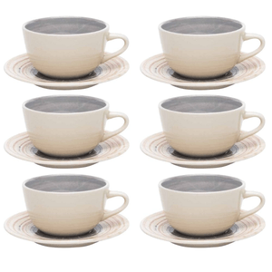 Set X6 Tazas De Té 200 Cc Con Plato Unni Puzzling - Ox