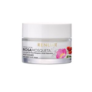 Crema Facial Antiedad Con Rosa Mosqueta y Ácido Hialurónico