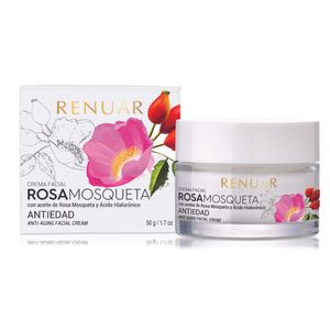 Crema Facial Antiedad Con Rosa Mosqueta y Ácido Hialurónico