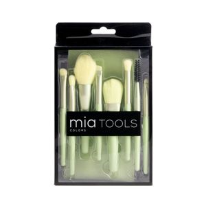 Kit De Brochas Para Maquillaje Con Estuche Verde