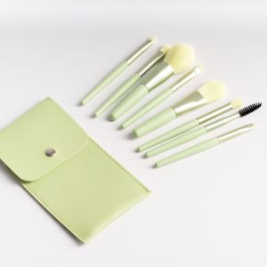 Kit De Brochas Para Maquillaje Con Estuche Verde