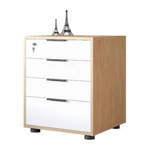 Mueble Archivero de Oficina con Cerradura Madera Natural y Blanco