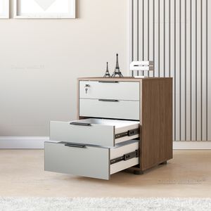 Mueble Archivero de Oficina con Cerradura Nogal y Gris Cuba