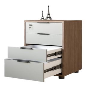 Mueble Archivero de Oficina con Cerradura Nogal y Gris Cuba