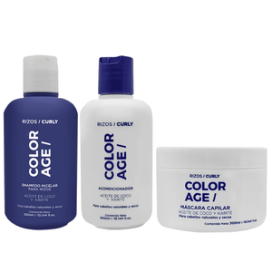 Kit rulos Shampoo + Acondicionador + Mascara 300ml Color Age