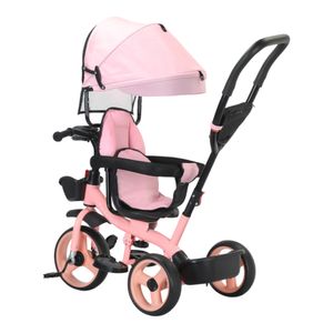 Triciclo Bebesit rosa 360° Joy 3 con luz y barra de empuje