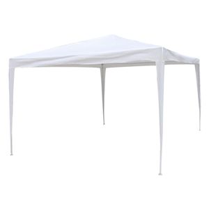 Gazebo 3x3 Broksol Acero Y Rafia Liviano Blanco