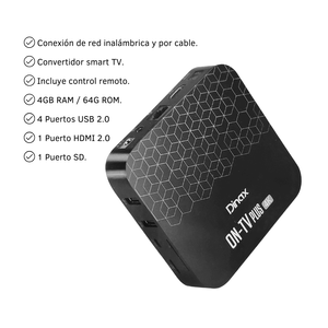 Tv Box Dinax Convertidor Smart DinaxTV DX-4KONTV64