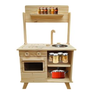 Cocinita De Madera Infantil Con Bacha Acero Inoxidable