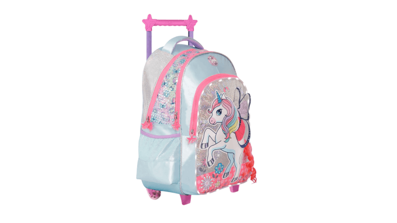 Mochila Footy Unicornio con Luz Led Celeste 18 On City