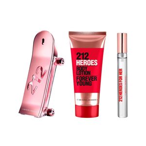 Set 212 Heroes Her EDP 80 Ml + Body Lotion + Travel Size