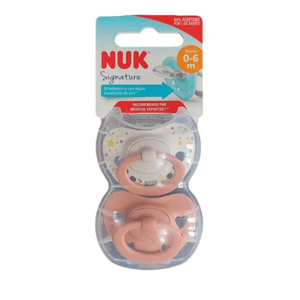 Set de 2 Chupetes Nuk Línea Signature 0 a 6 meses Rosa