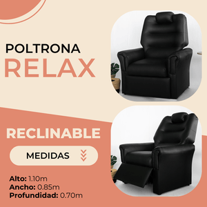 Poltrona reclinable en Pana Negro