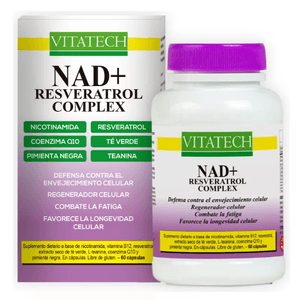 NAD+ Resveratrol Complex de Vitatech- 60 Comprimidos