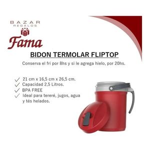 Conservadora Termo Jarra Termica Termolar Fliptop 2.5 Litros