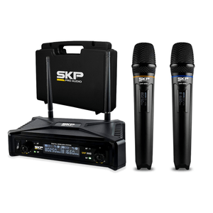 Set X2 Micrófonos Inalámbricos Skp Uhf-300d Dinámicos 70mts