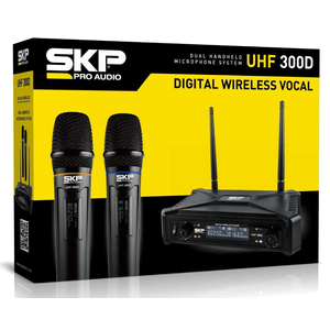 Set X2 Micrófonos Inalámbricos Skp Uhf-300d Dinámicos 70mts